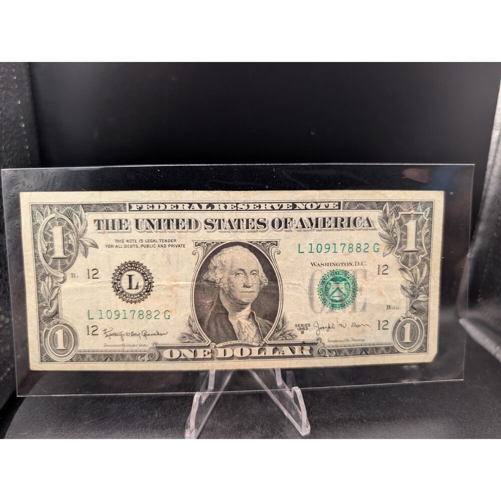 1963 B 1 Dollar Bill Federal Reserve Note Joseph W Barr Note San Francisco L